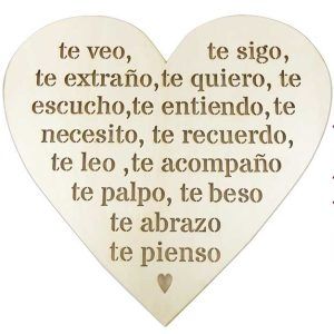 Corazón Decorativo Calado Frase “te veo, te sigo..” Art.-Nr. 605