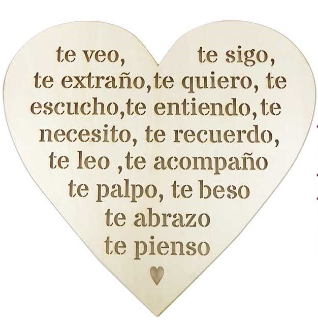 Corazón Decorativo Calado Frase “te veo, te sigo..” Art.-Nr. 605