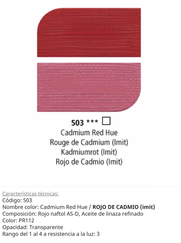 Pintura óleo Cadmium Red/ Rojo de Cadmio, 503, 38 ml , Graduate Oil, Daler Rowney