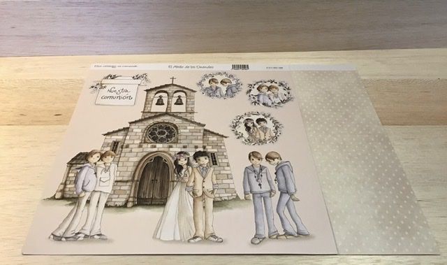 Papel Scrap , 30 x 30 , Ellos celebran su comunión