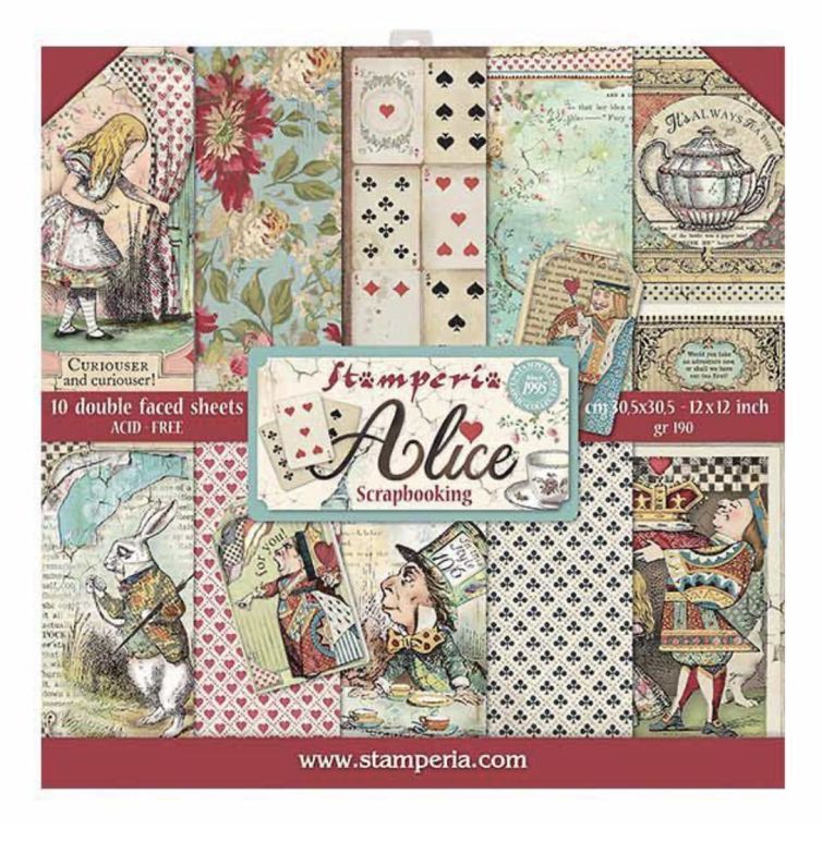 Colección Alicia de Stamperia en 30 x 30
