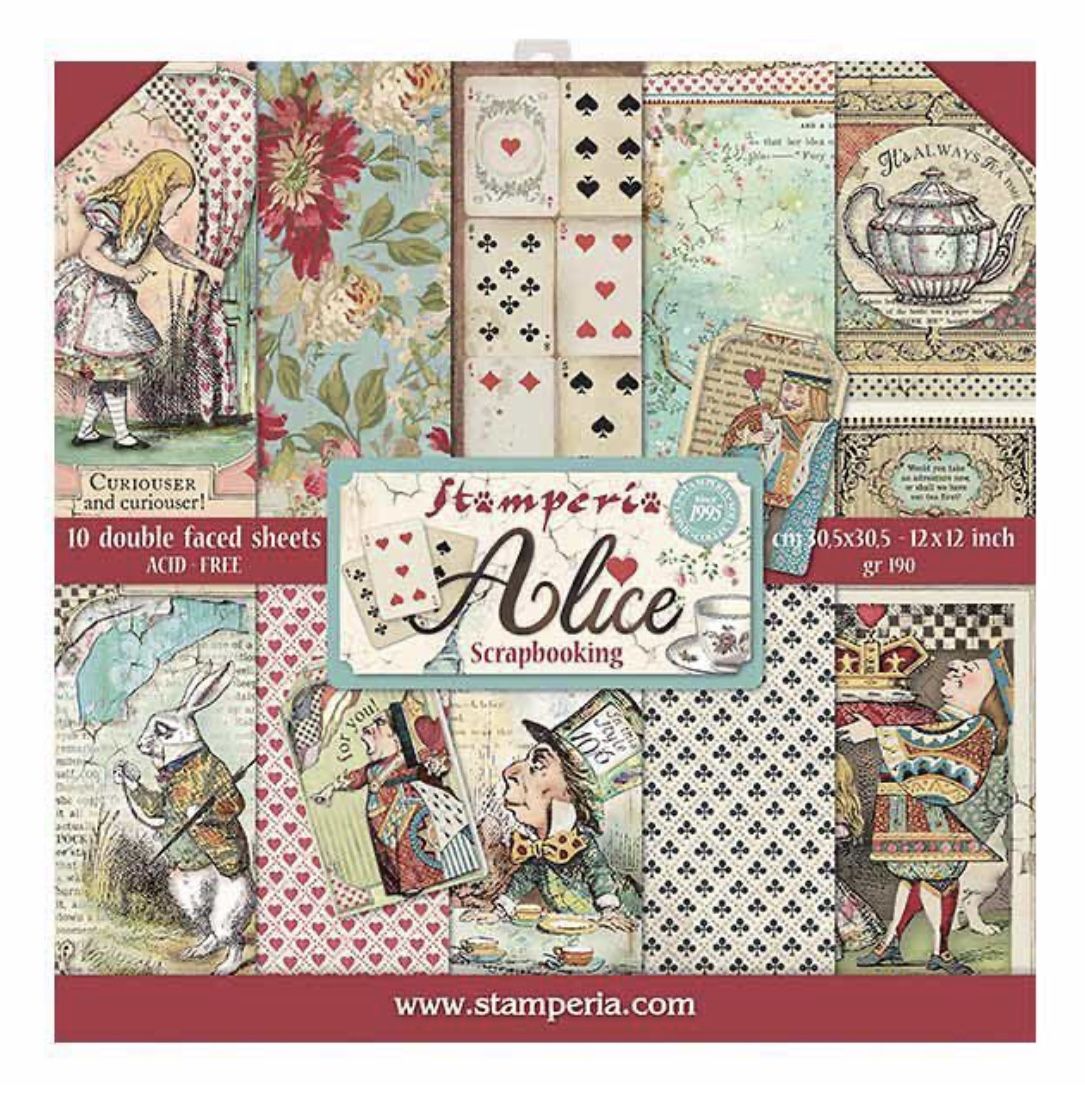 Colección Alicia de Stamperia en 30 x 30