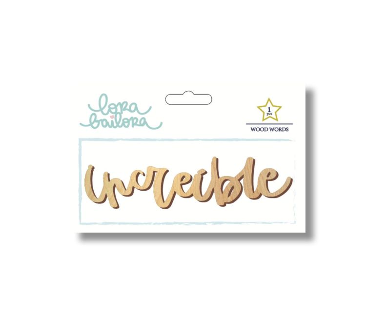 Palabra en madera, increíble, SLB0044