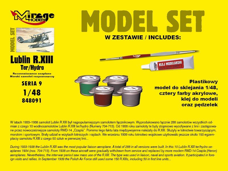 1:48 Lublin R.XIII Ter/hydro Art.-Nr. 848091