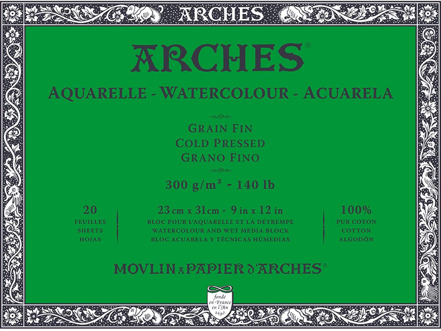 Bloc Acuarela Arches® Grano Fino 23×31 cm Art.-Nr. A1795060
