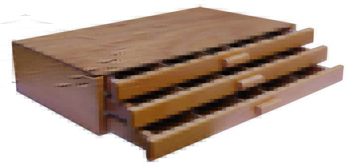 Caja Madera 40x24x8 cm 3 Cajones Art.-Nr. 4130860