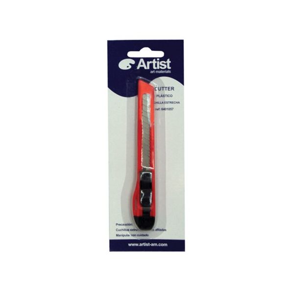 Cutter Plástico Cuchilla Estrecha 9 mm.