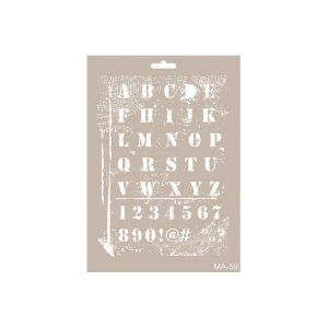 Plantilla 21 x 30 Mix Media Letras Distress MA059
