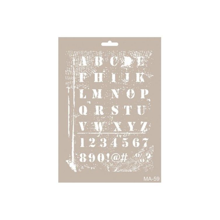 Plantilla 21 x 30 Mix Media Letras Distress MA059