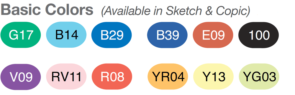 Copic Sketch 12 Color Set