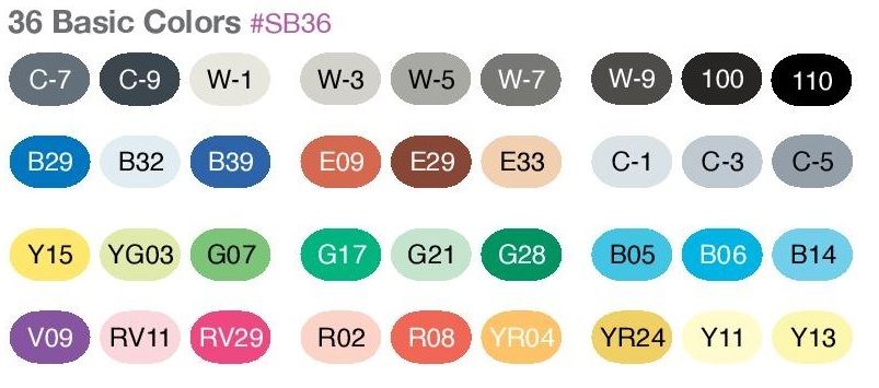 Copic Sketch 36 Color Set