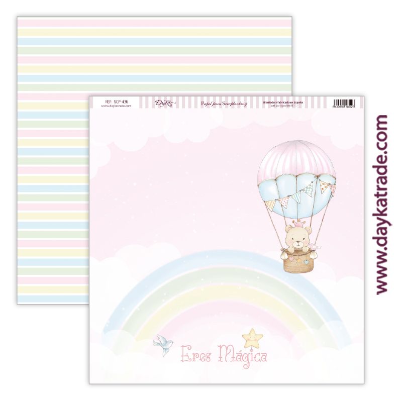 Papel scrap bebé niña – colección “Ha nacido una estrella” Art.-Nr. SCP-436