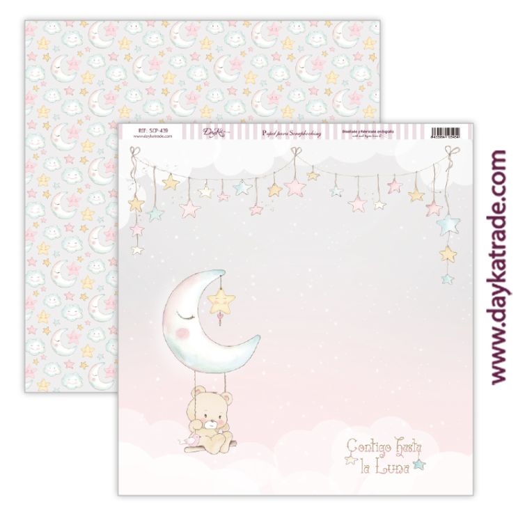 Papel scrap bebé niña – colección “Ha nacido una estrella” Art.-Nr. SCP-439