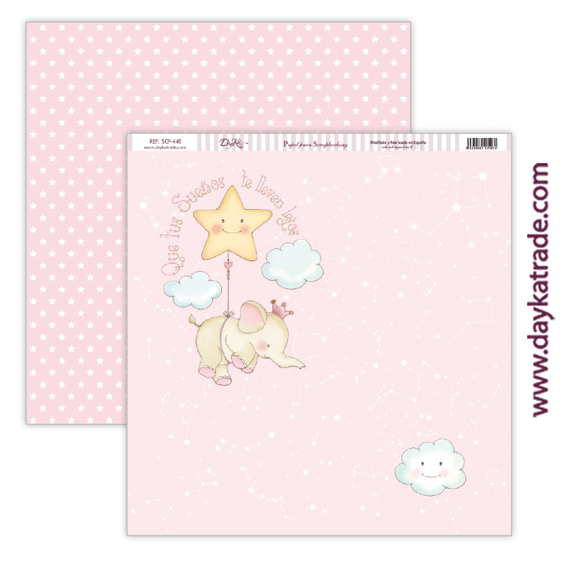 Papel scrap bebé niña – colección “Ha nacido una estrella” Art.-Nr. SCP-440