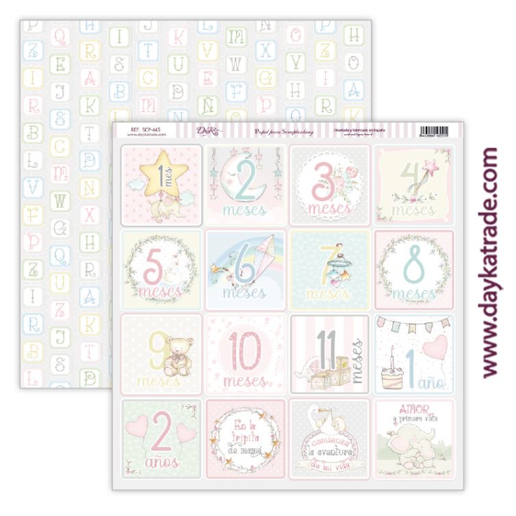 Papel scrap bebé niña – colección “Ha nacido una estrella” Art.-Nr. SCP-445