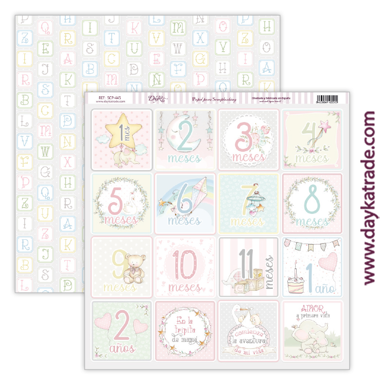 Papel scrap bebé niña – colección “Ha nacido una estrella” Art.-Nr. SCP-445