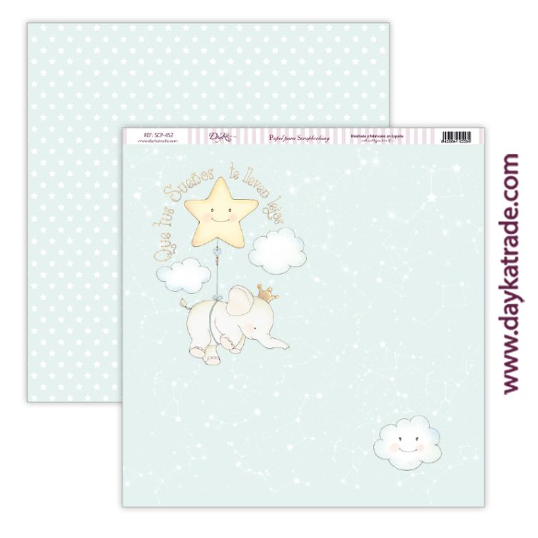 Papel scrap bebé niño – colección “Ha nacido una estrella” Art.-Nr. SCP-452