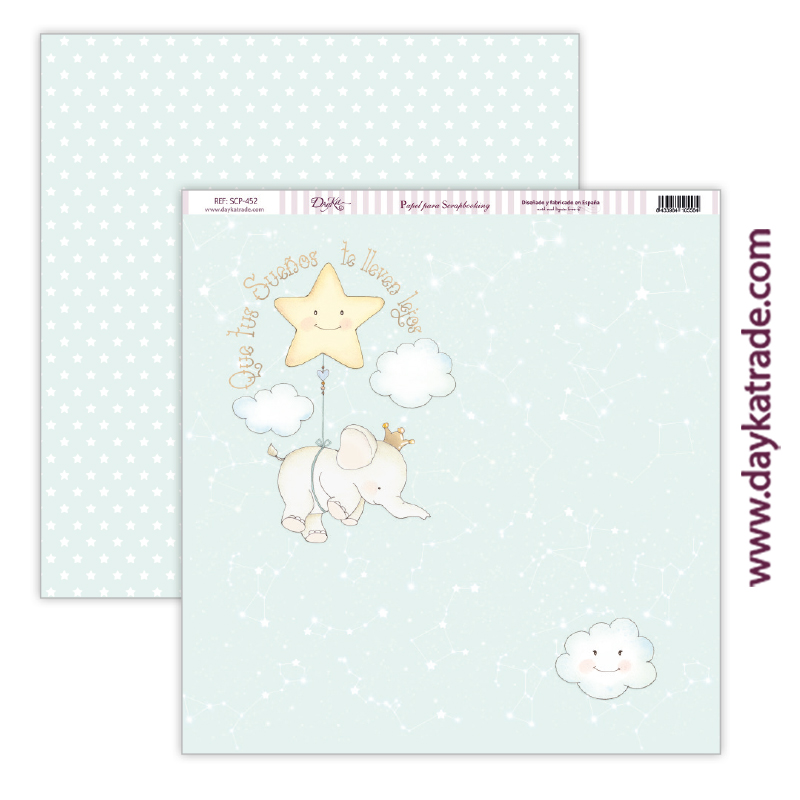 Papel scrap bebé niño – colección “Ha nacido una estrella” Art.-Nr. SCP-452