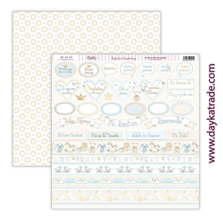 Papel scrap bebé niño – colección “Ha nacido una estrella” Art.-Nr. SCP-455