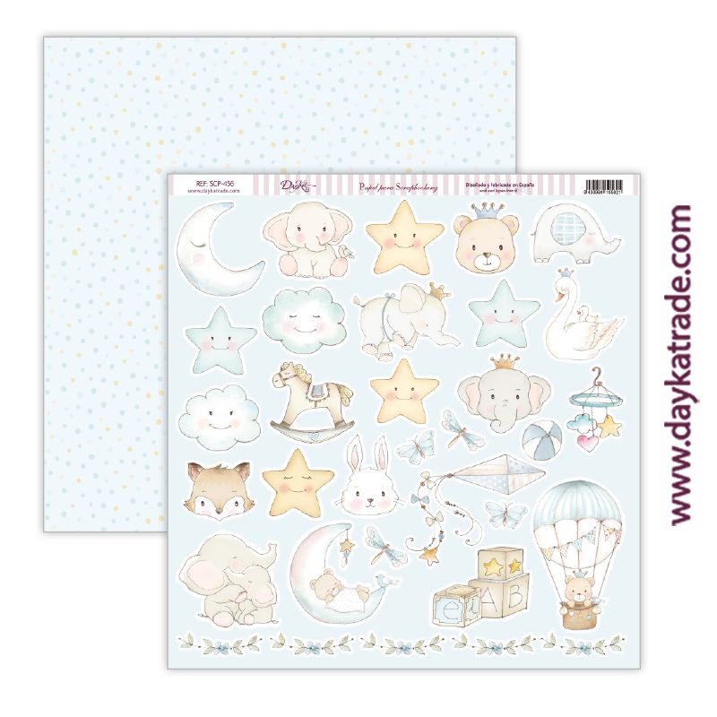 Papel scrap bebé niño – colección “Ha nacido una estrella” Art.-Nr. SCP-456