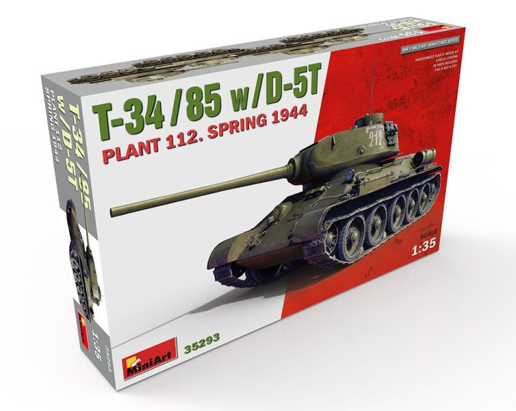 1:35 MiniArt T-34-85 w/D-5T Plant 112 Spring 44 Art.-Nr. 35293