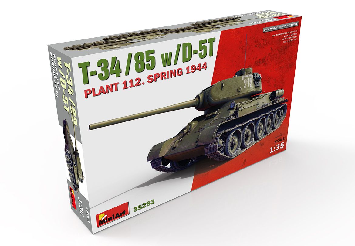 1:35 MiniArt T-34-85 w/D-5T Plant 112 Spring 44 Art.-Nr. 35293