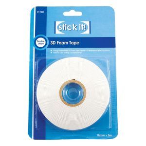 Cinta Adhesiva de Doble Cara Fuerte 3D 18mm x 5m