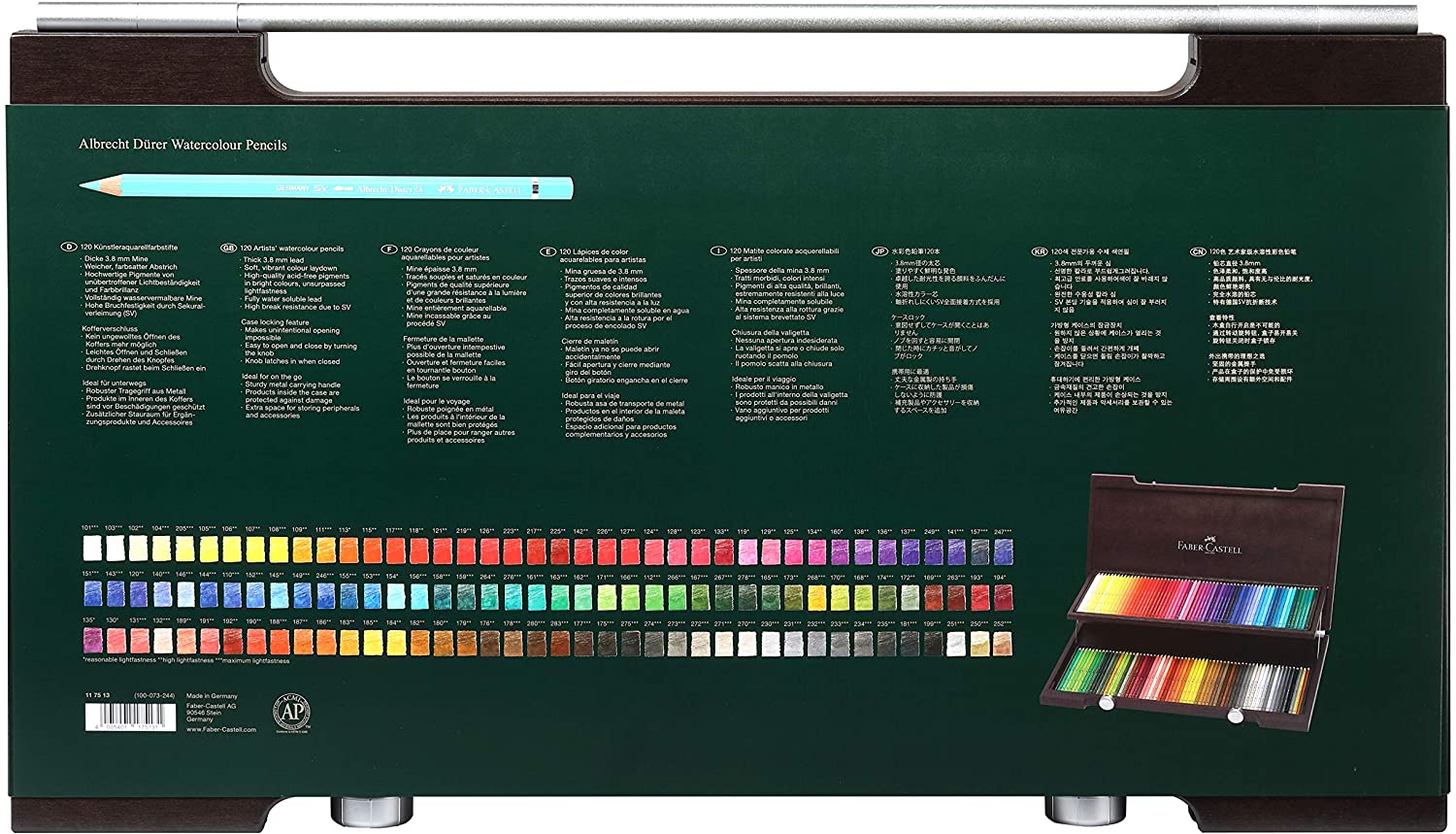 Caja Lápices Acuarelables Albrecht Dürer 120 colores Faber-Castell Art.-Nr. 117513