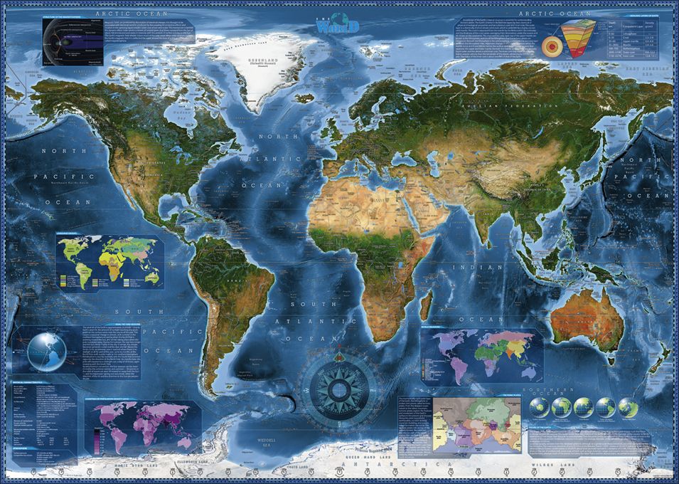 Heye Puzzle 2000 Satellite Map – Map Art Art.-Nr. 29797
