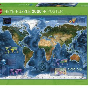 Heye Puzzle 2000 Satellite Map – Map Art Art.-Nr. 29797