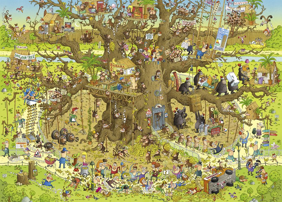 Heye Puzzle 1000 Monkey Habitat – Funky Zoo Art.-Nr. 29833
