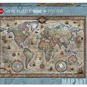 Heye Puzzle 1000 Retro World – Map Art Art.-Nr. 29871
