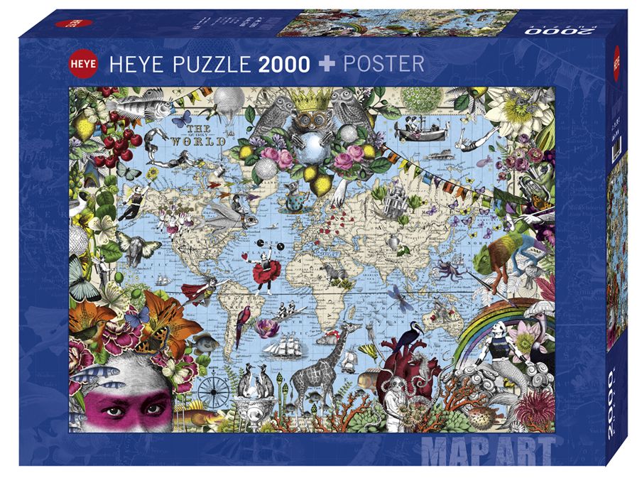 Heye Puzzle 2000 Quirky World – Map Art Art.-Nr. 29913