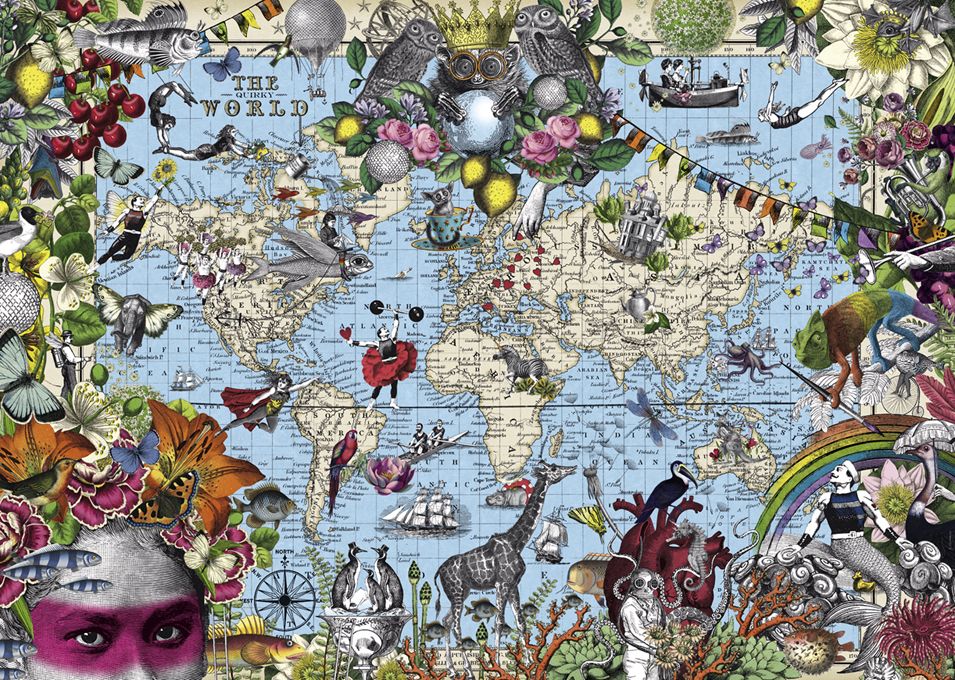 Heye Puzzle 2000 Quirky World – Map Art Art.-Nr. 29913