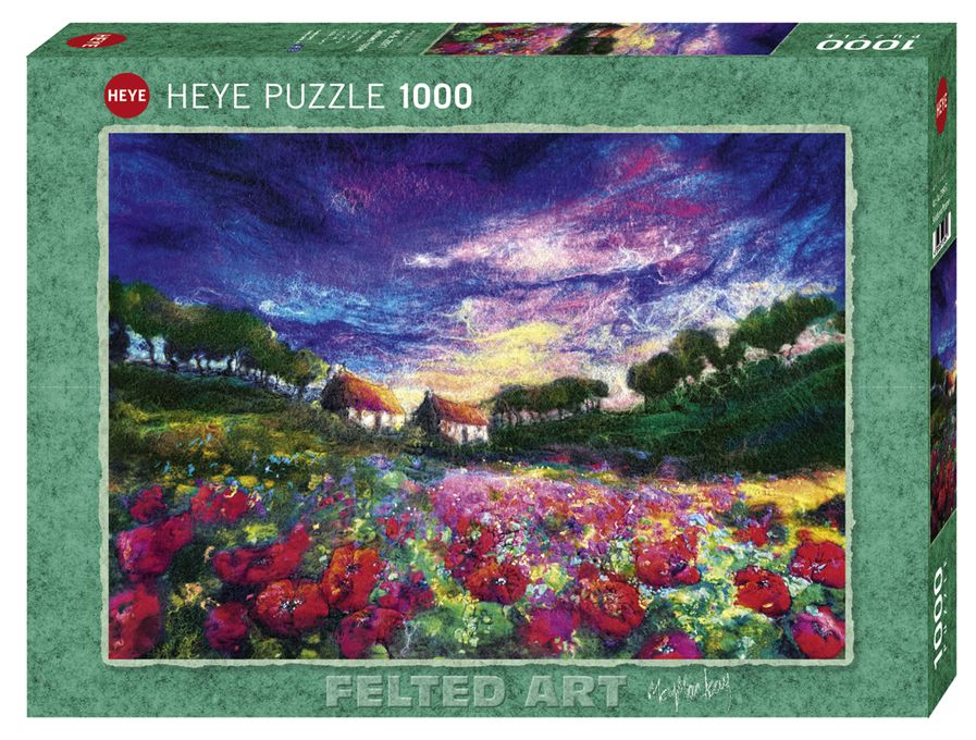 Heye Puzzle 1000 Sundown Poppies – Felted Art Art.-Nr. 29917