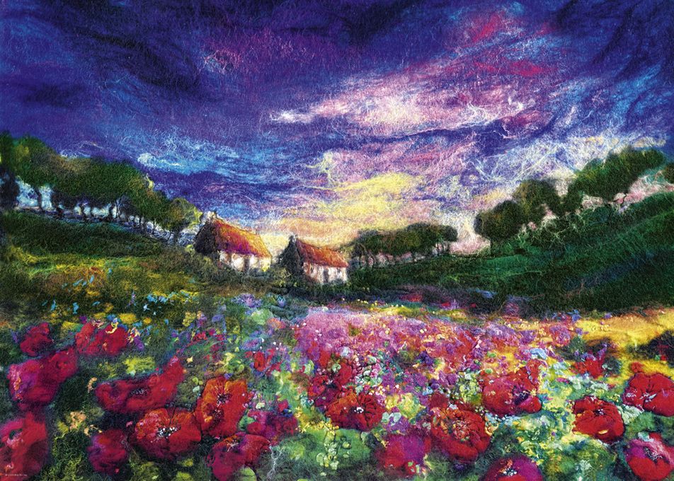 Heye Puzzle 1000 Sundown Poppies – Felted Art Art.-Nr. 29917