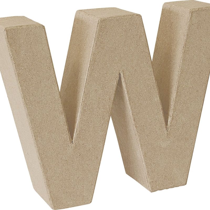 Letra cartón "W" 17,5 cm