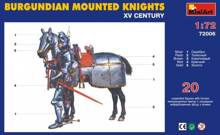 1:72 Burgundian Mounted Knights XV Century Art.-Nr. 72006