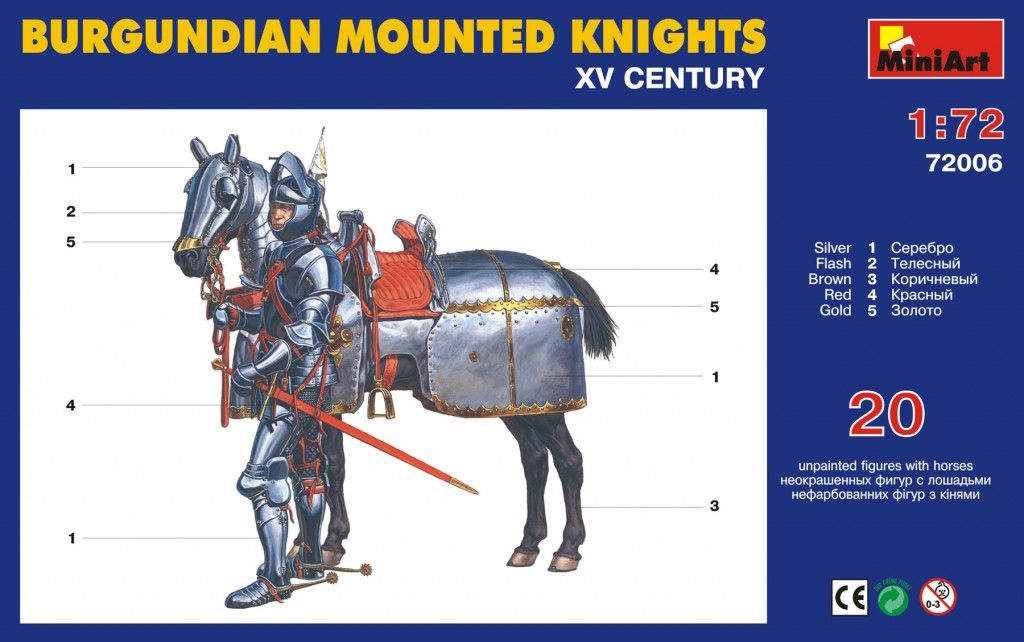 1:72 Burgundian Mounted Knights XV Century Art.-Nr. 72006