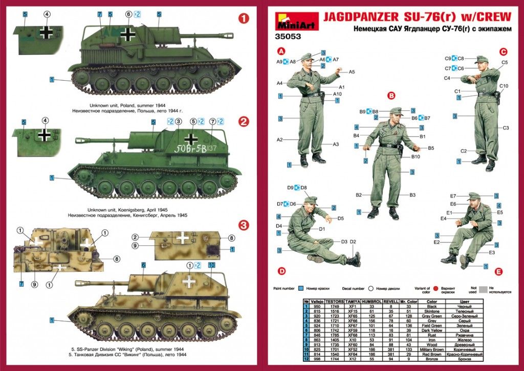 1:35 Jagdpanzer SU-76(r) con Tripulación Art.-Nr. 35053