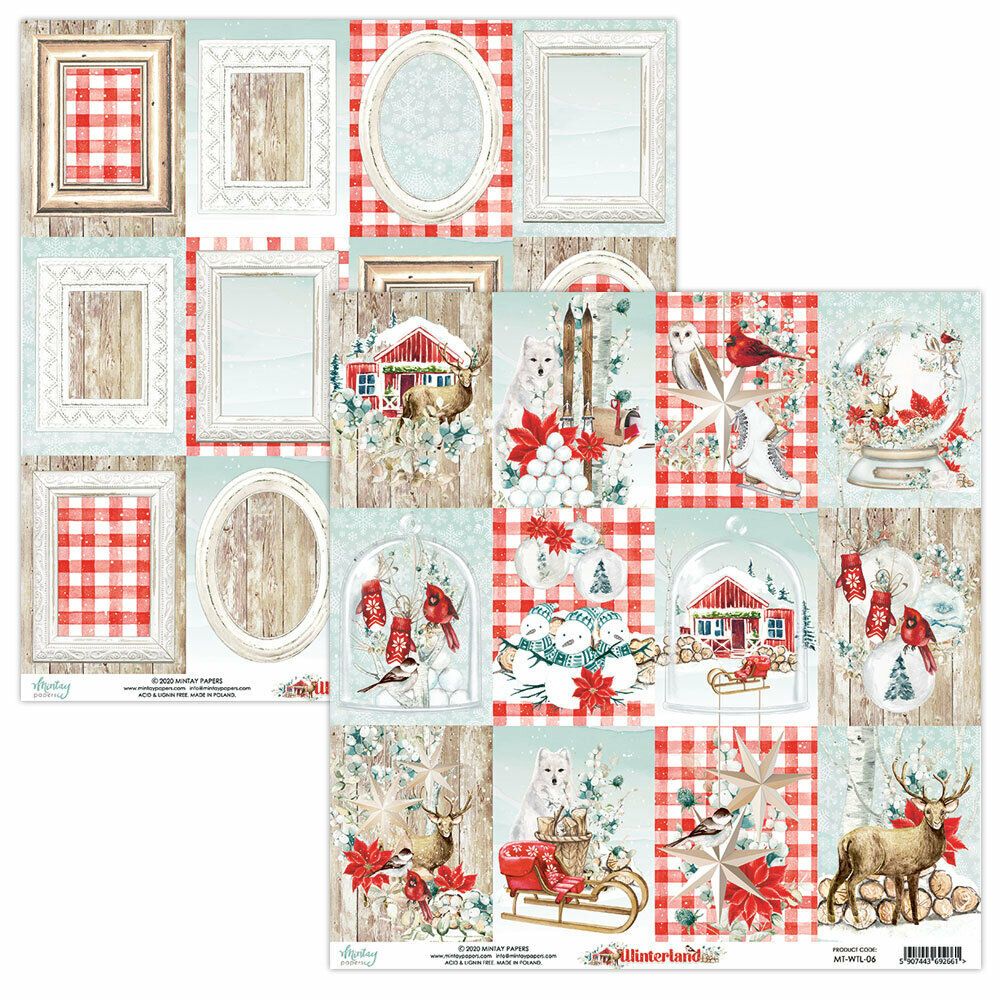 Colección Papeles Scrap, Winterland , Mintay