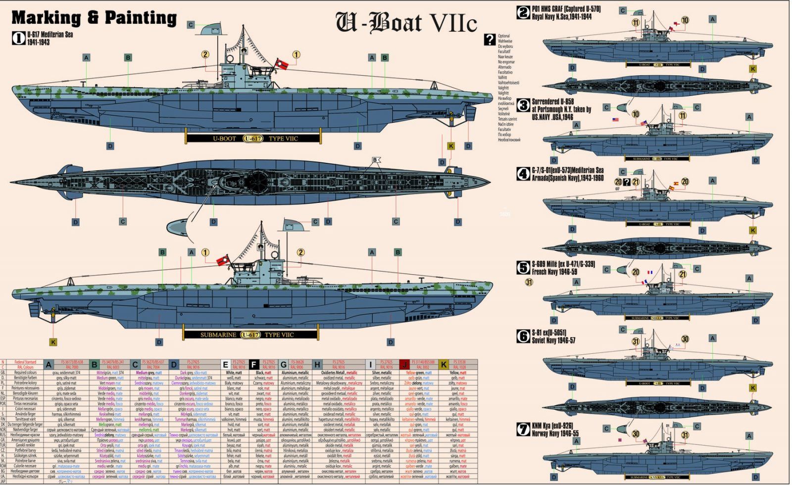 1:400 Das U-Boat VIIC U-617 Art.-Nr. D-290