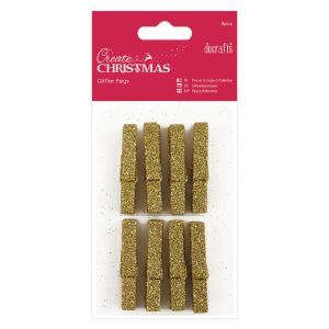 Pinzas con Purpurina (8 pzas.) - Dorado Art.-Nr. PMA 174925