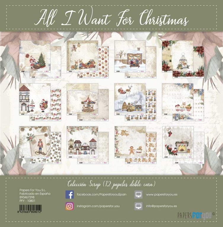Colección Scrap All I Want For Christmas 30×30 Art.-Nr. PFY-10801
