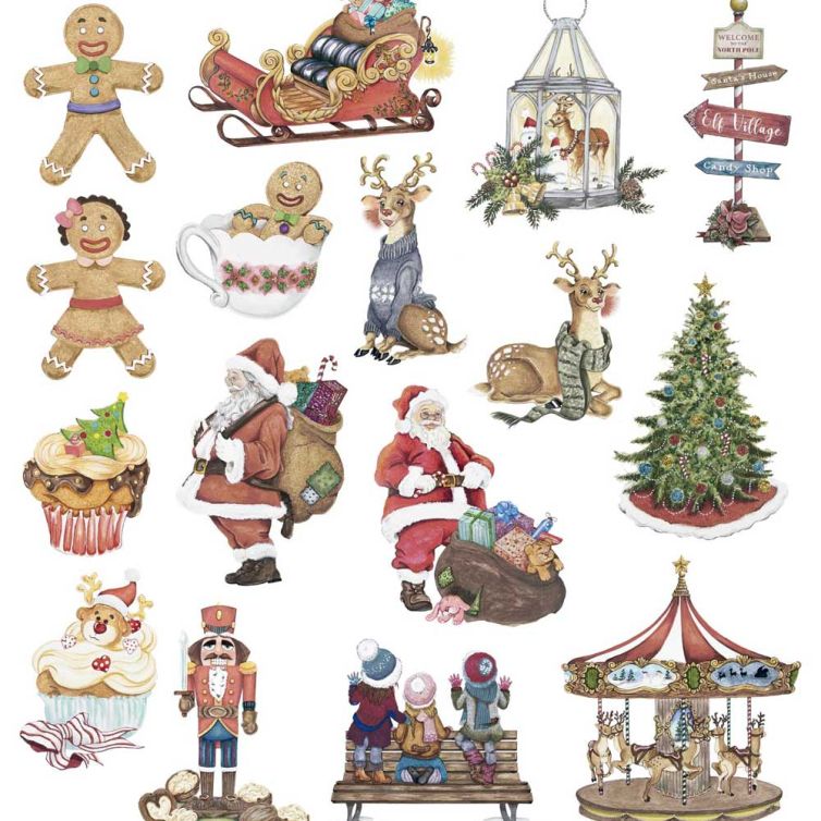 Die Cuts 16 pzs. – All I Want For Christmas Art.-Nr. PFY-10815