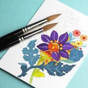 Postcard Colouring Book Floral Still Life Art.-Nr. 6044