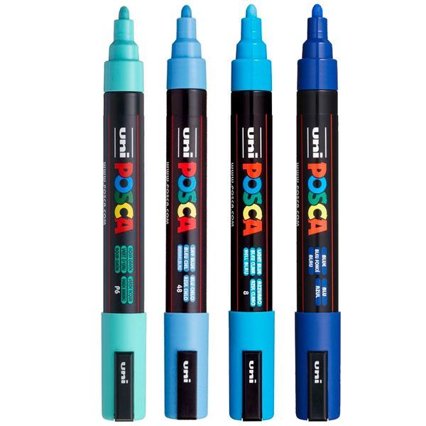 Estuche 4 Colores Azules Rotuladores Posca Art.-Nr. 182634855