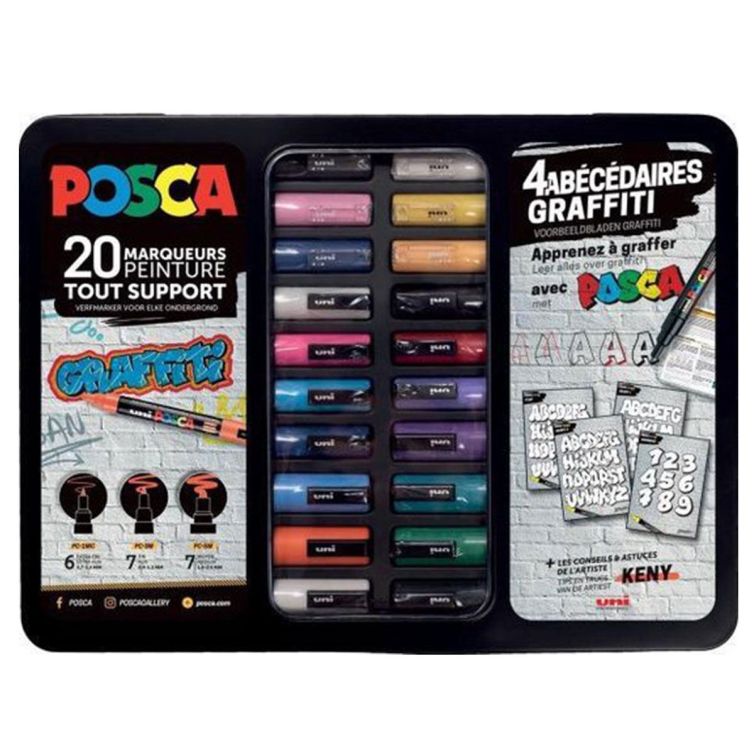 Estuche Metálico Graffiti 20 Rotuladores Posca Art.-Nr. 20 005