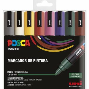 Estuche 8 Colores Profundos Rotuladores Posca Art.-Nr. PC5M/8C Oscuro