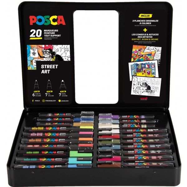 Estuche Metálico Street Art 20 Rotuladores Posca Art.-Nr. 20 001